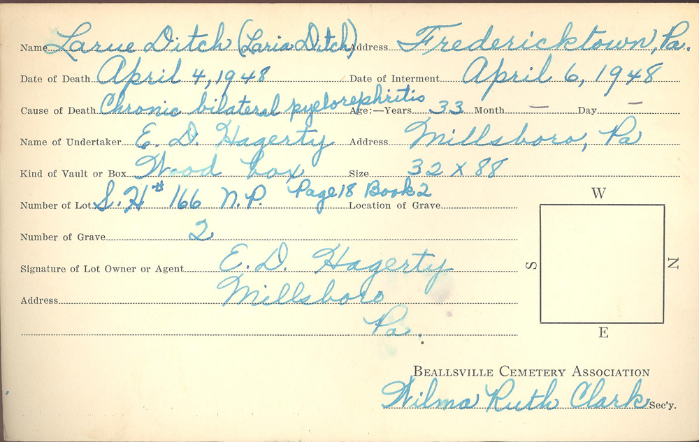 burial card
